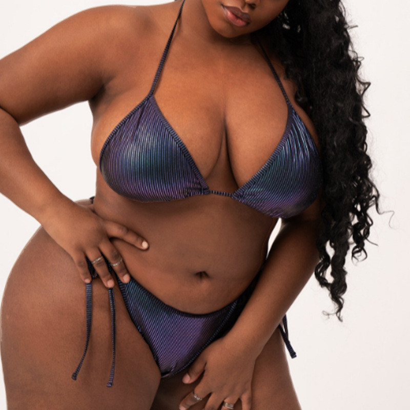 Seksi trokutasti bikini set Ženski jednobojni rebrasti Push Up podstavljeni bandage kupaći kostim Trikini kupaći kostim za plažu Tankini kupaći kostim 2022.