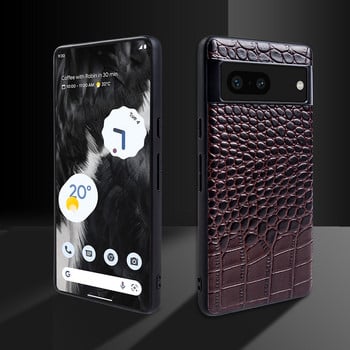 Casing Telepon Seluler Kulit Asli Premium Asli untu Google Pixel 7 Pro 6A 6 5 5A 5G Casing Pelindung Belakang Cangkang Funda