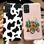 За Samsung Galaxy A51 Калъф Симпатичен модел Силиконов мек TPU заден капак За Samsung A51 A 51 SM-A515 Калъфи за телефони Унисекс