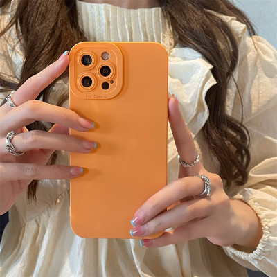 Моден яркозелен мек силиконов калъф за телефон iPhone 13 14 11 12 Pro Max XS XR 7 8 Plus SE 2020 Candy Color Tide Matte Cover