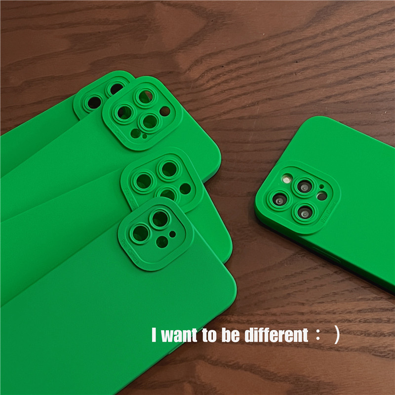 Μόδα Φωτεινή πράσινη Μαλακή Θήκη τηλεφώνου σιλικόνης για iPhone 13 14 11 12 Pro Max XS XR 7 8 Plus SE 2020 Candy Color Tide Matte