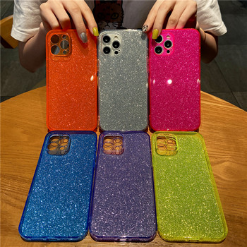 Θήκη Bling Glitter Fluorescent έγχρωμη αντικραδασμική θήκη για iPhone 13 12 Mini 11 Pro XS Max X XR 7 8 Plus SE 2020 Bright Slim TPU κάλυμμα