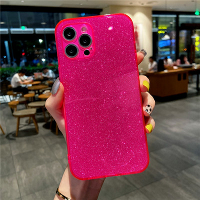 Θήκη Bling Glitter Fluorescent έγχρωμη αντικραδασμική θήκη για iPhone 13 12 Mini 11 Pro XS Max X XR 7 8 Plus SE 2020 Bright Slim TPU κάλυμμα
