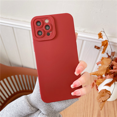 Мек силиконов едноцветен флуоресцентен калъф за iPhone 14 13 12 11 Pro XS Max 7 8 Plus X XR SE 2 Защитно покритие на камерата Coque