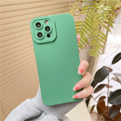 Мек силиконов едноцветен флуоресцентен калъф за iPhone 14 13 12 11 Pro XS Max 7 8 Plus X XR SE 2 Защитно покритие на камерата Coque