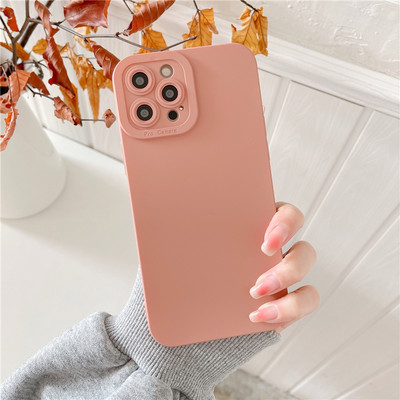 Мек силиконов едноцветен флуоресцентен калъф за iPhone 14 13 12 11 Pro XS Max 7 8 Plus X XR SE 2 Защитно покритие на камерата Coque