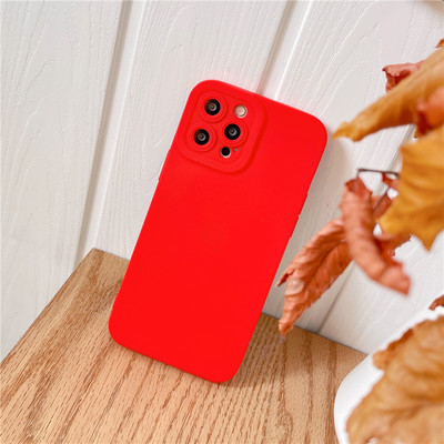 Мек силиконов едноцветен флуоресцентен калъф за iPhone 14 13 12 11 Pro XS Max 7 8 Plus X XR SE 2 Защитно покритие на камерата Coque