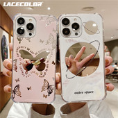 Πολυτελής θήκη τηλεφώνου Mirror Cute Butterfly για iPhone 13 12 11 Pro XS Max X XR 7 8 Plus SE 2 Fashion Soft Silicone Gifts Cover Capa