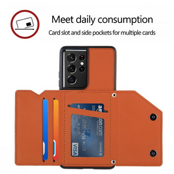 Θήκη με λουράκι για Samsung Galaxy A53 A33 A73 A13 A12 S21 Plus S20 FE Note 20 S22 Ultra Wallet Card Δερμάτινο κάλυμμα κολιέ χιαστί