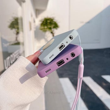 Θήκη σιλικόνης 50 70 50s 51 Love Heart Lanyard για κάμερα Samsung Galaxy A50 A70 A30s A20 A50s Πλήρες κάλυμμα A20s A21s A51 A71 4g