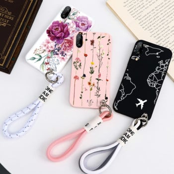 Για Huawei P20 Lite Pro Θήκη Κορδόνι ματ Coque για Huawei P20Lite P20Pro Κάλυμμα λουλουδιών για HuaweiP20 HuaweiLite TPU Etui