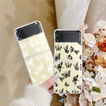 Για Samsung Galaxy Z Flip 3 4 5G Flip3 Flip4 Θήκη Butterfly Fundas Για Samsung Galaxy ZFlip 4 3 ZFlip3 ZFlip4 Σκληρό εξώφυλλο Fundas