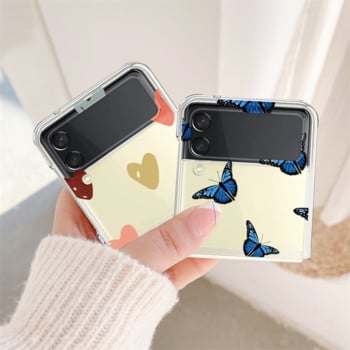 Για Samsung Galaxy Z Flip 3 4 5G Flip3 Flip4 Θήκη Butterfly Fundas Για Samsung Galaxy ZFlip 4 3 ZFlip3 ZFlip4 Σκληρό εξώφυλλο Fundas