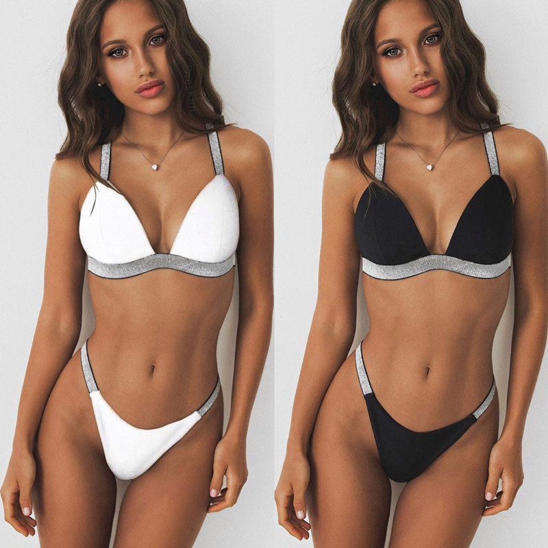 Szexi Leoprd Print Micro Bikini női Push Up párnázott tanga fürdőruha Női strand fürdőruhák Plavky női fürdőruhához