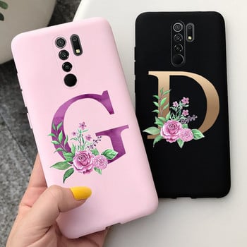 Για εξώφυλλο Xiaomi Redmi 9 Θήκη Alphabet Letters Flower Soft Silicone Fundas For Redmi 9 redmi9 Προφυλακτήρας Αντικραδασμική θήκη τηλεφώνου 6,53\