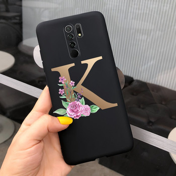 Για εξώφυλλο Xiaomi Redmi 9 Θήκη Alphabet Letters Flower Soft Silicone Fundas For Redmi 9 redmi9 Προφυλακτήρας Αντικραδασμική θήκη τηλεφώνου 6,53\