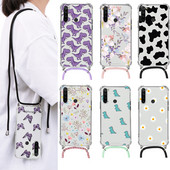 Θήκη κολιέ για Xiaomi Redmi Note 8 Pro 8T T Flower TPU Coque Coque For Redmi note8 note8t 8pro Θήκες κορδονιού με κορδόνι Πίσω
