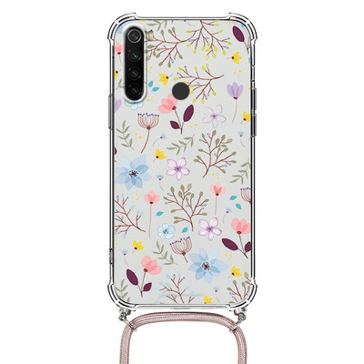 Θήκη κολιέ για Xiaomi Redmi Note 8 Pro 8T T Flower TPU Coque Coque For Redmi note8 note8t 8pro Θήκες κορδονιού με κορδόνι Πίσω