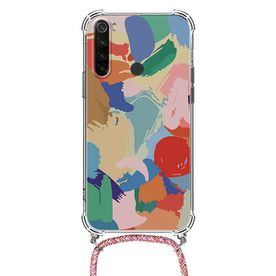 Θήκη κολιέ για Xiaomi Redmi Note 8 Pro 8T T Flower TPU Coque Coque For Redmi note8 note8t 8pro Θήκες κορδονιού με κορδόνι Πίσω