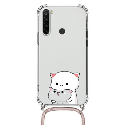 Θήκη κολιέ για Xiaomi Redmi Note 8 Pro 8T T Flower TPU Coque Coque For Redmi note8 note8t 8pro Θήκες κορδονιού με κορδόνι Πίσω