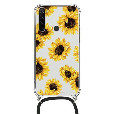Θήκη κολιέ για Xiaomi Redmi Note 8 Pro 8T T Flower TPU Coque Coque For Redmi note8 note8t 8pro Θήκες κορδονιού με κορδόνι Πίσω