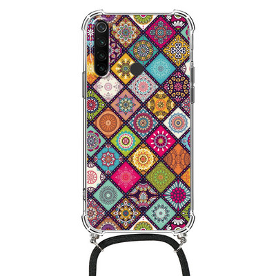Θήκη κολιέ για Xiaomi Redmi Note 8 Pro 8T T Flower TPU Coque Coque For Redmi note8 note8t 8pro Θήκες κορδονιού με κορδόνι Πίσω