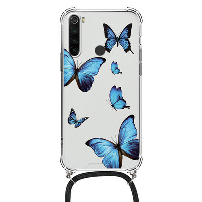 Θήκη κολιέ για Xiaomi Redmi Note 8 Pro 8T T Flower TPU Coque Coque For Redmi note8 note8t 8pro Θήκες κορδονιού με κορδόνι Πίσω