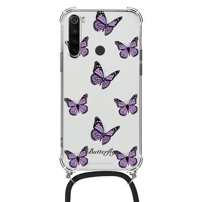 Θήκη κολιέ για Xiaomi Redmi Note 8 Pro 8T T Flower TPU Coque Coque For Redmi note8 note8t 8pro Θήκες κορδονιού με κορδόνι Πίσω