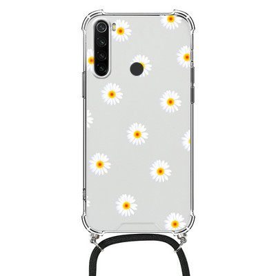 Θήκη κολιέ για Xiaomi Redmi Note 8 Pro 8T T Flower TPU Coque Coque For Redmi note8 note8t 8pro Θήκες κορδονιού με κορδόνι Πίσω