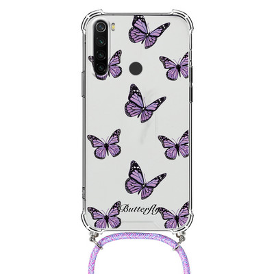 Θήκη κολιέ για Xiaomi Redmi Note 8 Pro 8T T Flower TPU Coque Coque For Redmi note8 note8t 8pro Θήκες κορδονιού με κορδόνι Πίσω
