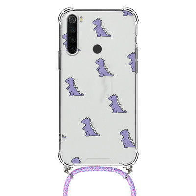 Θήκη κολιέ για Xiaomi Redmi Note 8 Pro 8T T Flower TPU Coque Coque For Redmi note8 note8t 8pro Θήκες κορδονιού με κορδόνι Πίσω