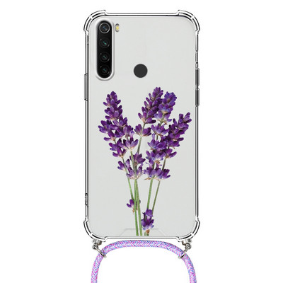 Θήκη κολιέ για Xiaomi Redmi Note 8 Pro 8T T Flower TPU Coque Coque For Redmi note8 note8t 8pro Θήκες κορδονιού με κορδόνι Πίσω