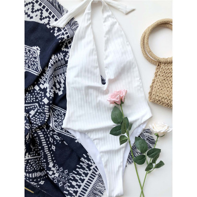 Seksualus moteriškas maudymosi kostiumėlis su V kaklu, moteriškas maudymosi kostiumėlis, moteriškas aukšto kirpimo, be nugarų, Monokini maudymosi kostiumėlis V3256