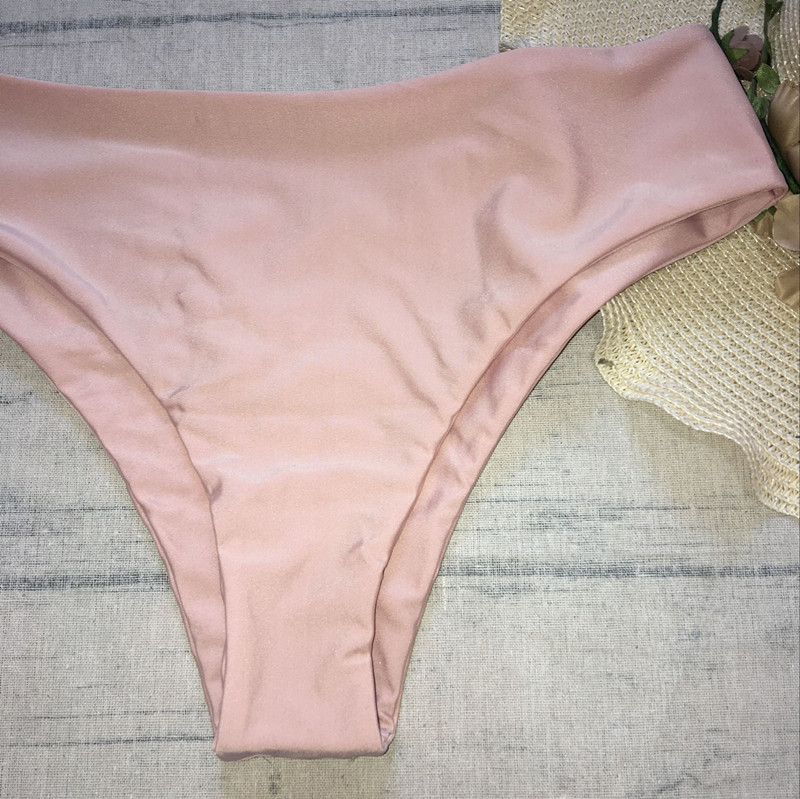 Seksi bikini visokog struka, ženski kupaći kostimi Jednobojni, jednobojni Push Up podstavljeni Biquini ženski kupaći kostim s brazilskom kravatom