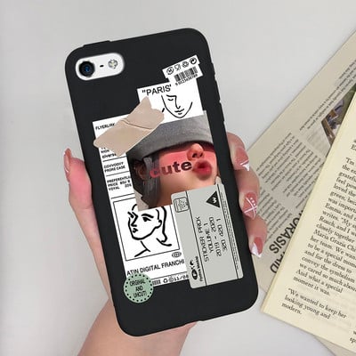 Калъф за Apple iPhone 5 5S 5SE 6 6 Plus Fashion Soft Bumper TPU Painted Matte Silicone Back Phone Cover Удароустойчиви калъфи Fundas