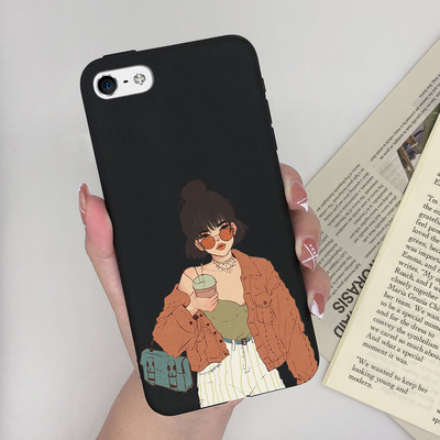 Калъф за Apple iPhone 5 5S 5SE 6 6 Plus Fashion Soft Bumper TPU Painted Matte Silicone Back Phone Cover Удароустойчиви калъфи Fundas