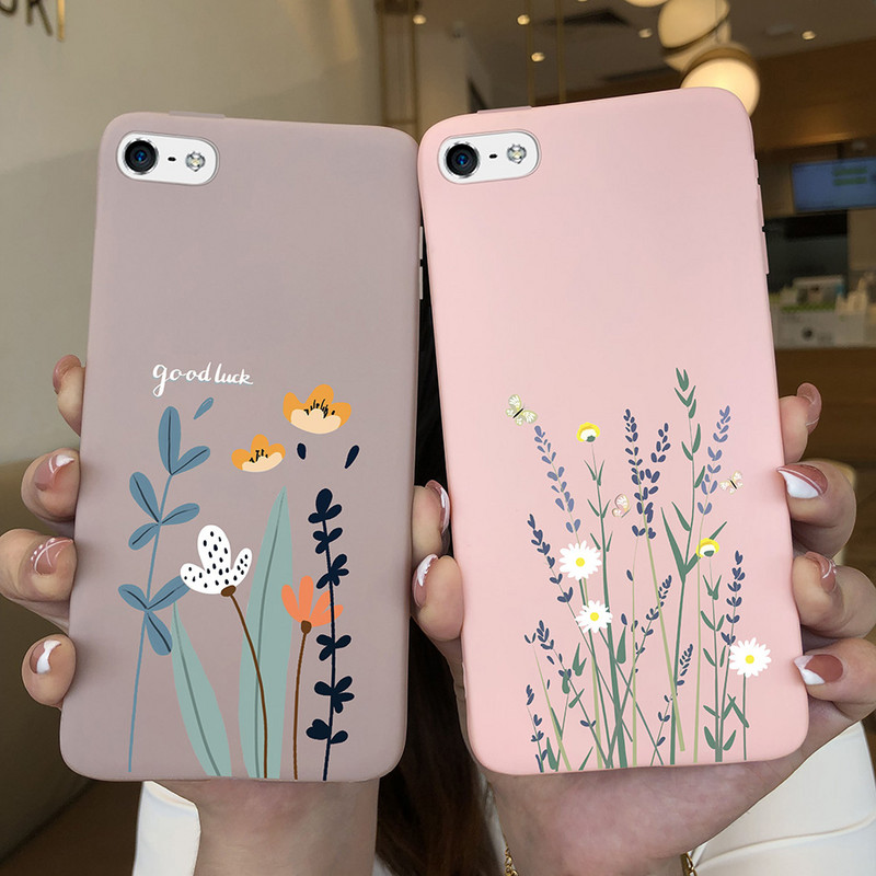 Калъф за Apple iPhone 5 5S 5SE 6 6 Plus Fashion Soft Bumper TPU Painted Matte Silicone Back Phone Cover Удароустойчиви калъфи Fundas