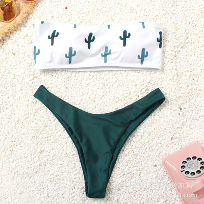 Plavky 2022 Nové dámske dvojdielne bikiny bandeau Sexy bez ramienok s odhalenými ramenami a chrbtom, tangá, letné plážové oblečenie, bikiny