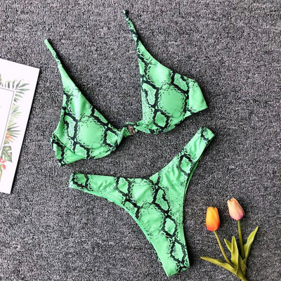 Mikro bikini 2022. Kupaći kostimi Ženski seksi žuti leopard zmijski print Kupaći kostim sa žicom Kupaći kostim Kupaći kostim za plažu sa tangama Bikini