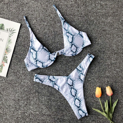 Mikro bikini 2022. Kupaći kostimi Ženski seksi žuti leopard zmijski print Kupaći kostim sa žicom Kupaći kostim Kupaći kostim za plažu sa tangama Bikini