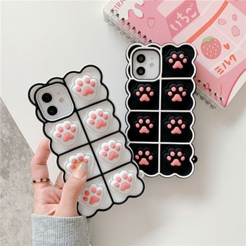 Cute Cartoon Cat Paw Μαλακή θήκη σιλικόνης για Samsung A52 A72 A51 A71 A32 A21 A20 A30 A50 A10E S9 S10 S20 S21 Plus Note 20 Ultra