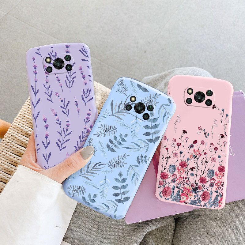За Xiaomi Poco X3 Pro NFC Калъф за телефон Удароустойчив Coque TPU За Poco X3 POCOX3 X 3 NFC 6.67'' Заден капак Броня Чанта с цветя Fundas