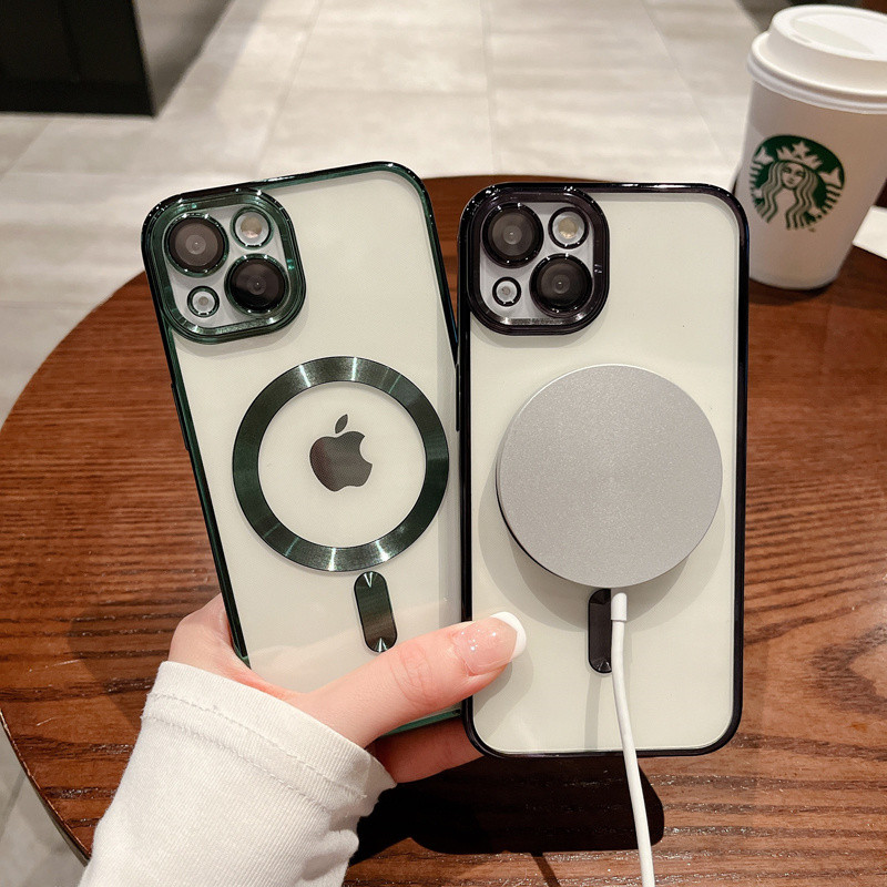 Διαφανής θήκη Magsafe Magsafe Wireless Charging για iPhone 14 13 12 11 Pro Max Plus Πλήρες κάλυμμα φακού γυαλιού iPhone14 14Pro