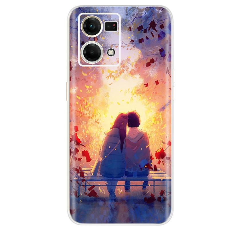 Για Oppo F21 Pro 4G Θήκη Oppo Reno7 CPH2363 Πολύχρωμο βαμμένο κάλυμμα Μαλακή θήκη σιλικόνης για Oppo Reno7 Reno 7 F21 Pro Fundas Coque