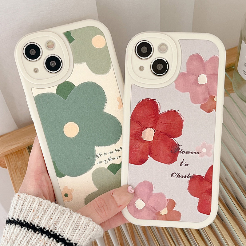Θήκη τηλεφώνου SoCouple Flower για Redmi Note 11 10 8 9 7 Pro 9A 9C 9T Xiaomi 11T Lite Poco x3 m3 Μοτίβο δέρματος Μαλακό πίσω κάλυμμα TPU