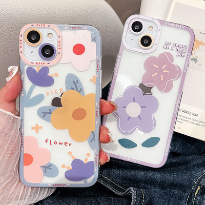 Θήκη τηλεφώνου SoCouple Angel Eyes Flower για iphone 11 12 13 14 Pro Max Mini XR X Xs max 7 8 Plus SE Cute κάλυμμα σιλικόνης φακού