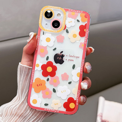 Калъф за телефон с цветя SoCouple Angel Eyes за iphone 11 12 13 14 Pro Max Mini XR X Xs max 7 8 Plus SE Сладък обектив Мек силиконов капак