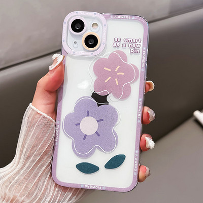 Калъф за телефон с цветя SoCouple Angel Eyes за iphone 11 12 13 14 Pro Max Mini XR X Xs max 7 8 Plus SE Сладък обектив Мек силиконов капак