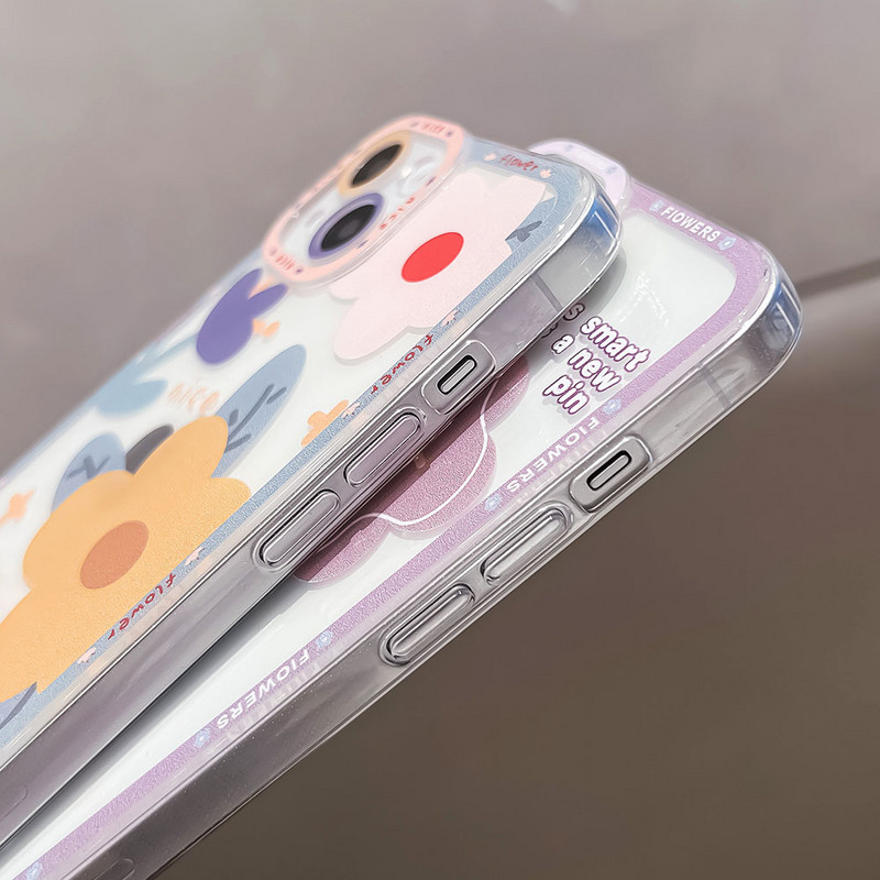 Калъф за телефон с цветя SoCouple Angel Eyes за iphone 11 12 13 14 Pro Max Mini XR X Xs max 7 8 Plus SE Сладък обектив Мек силиконов капак