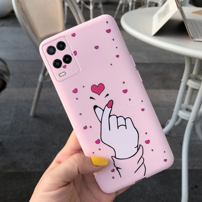 Cute Love Heart Cover for Oppo A54 Case CPH2239 Μαλακό προστατευτικό κέλυφος σιλικόνης για Oppo A54 5G CPH2195 OppoA54 A 54 Θήκες τηλεφώνου